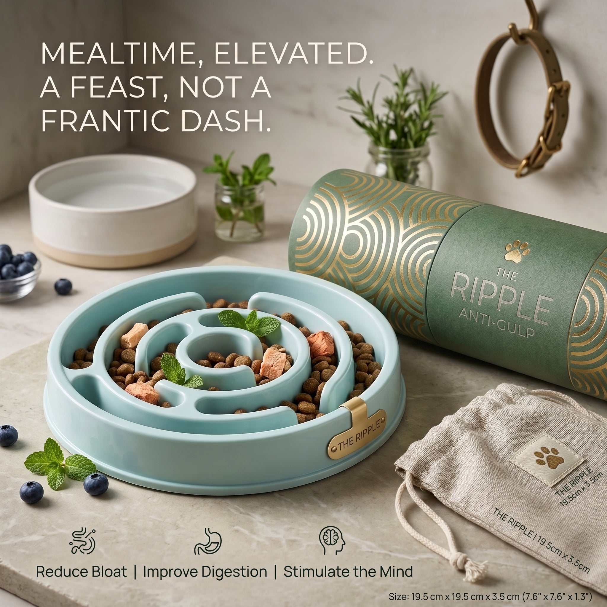 The Ripple Anti-Gulp Slow Feeder Bowl